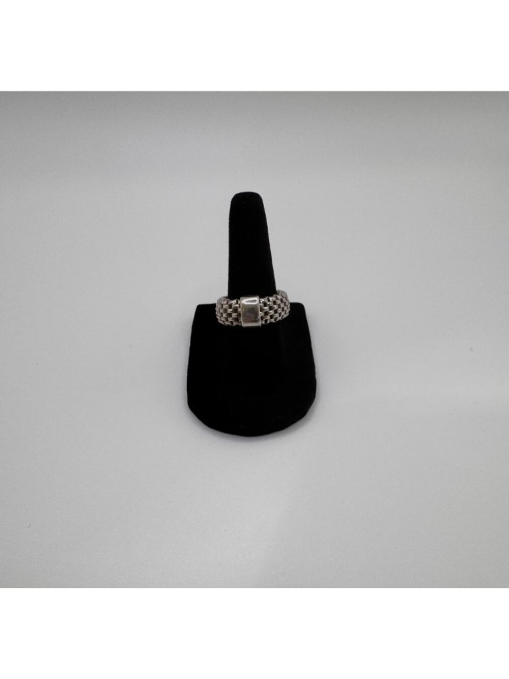 Italian 925 Sterling Silver Mesh Stretch Ring Wide Band 333 AR Size 5-11